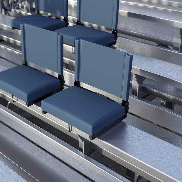 Flash Furniture grandstand comfort Seats by Flash - Navy Blue Stadium chair - 2 Pack 500 lb Rated Folding chair - carry Handle - Ultra-Padded Seat