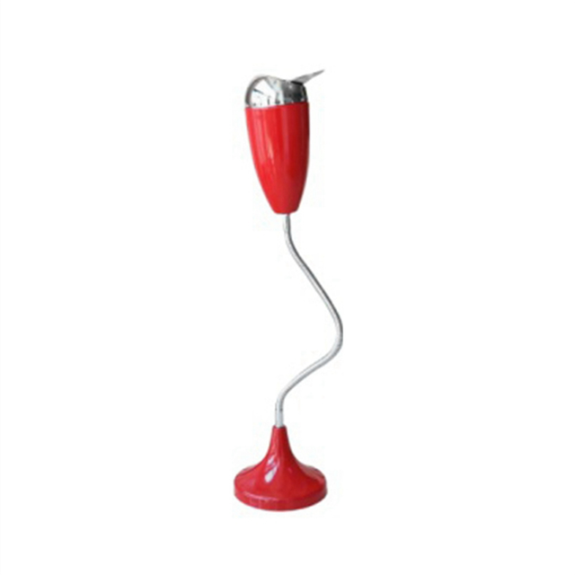 Floor Adjustable Vertical Ashtray Outdoor Courtyard Windproof with Lid Bendable Pipe Red