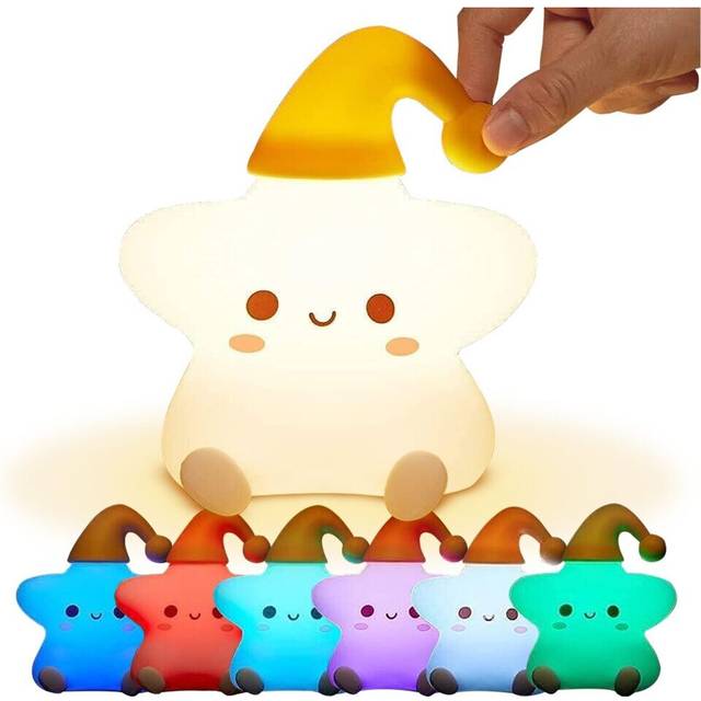 Rechargeable Star Night Lamp Touch Control Silicone Kids Bedside Light