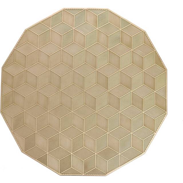 Gold Placemat for Dining Table 6-Piece Set of Hollow Square Pattern Table Mat for Table Decoration Wedding