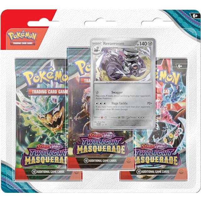 Pokémon TCG: Scarlet & Viole—Twilight maskerad 3-pack blåsor: Revavroom (3 boosterpaket och 1 foliekampanjkort)