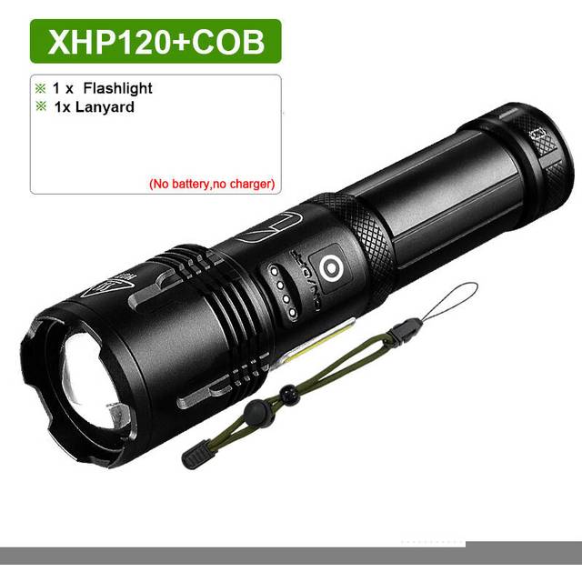 (A-XHP120) Powerful Led Flashlight XHP90 High Power Torch light Rechargeable Tactical flashlight 18650 Usb Camping Lamp