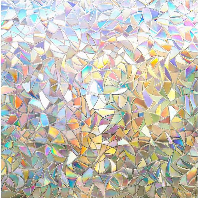 Rainbow Window Film Privacy Film for Glass Windows, Decorative Window Stickers for Glass Privacy, Static Cling Rainbow Film 44.5x200cm