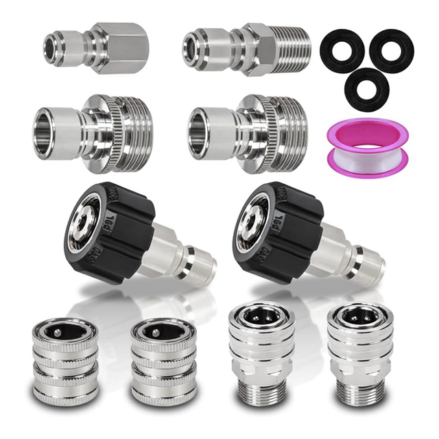 10Pack Pressure Washer Quick Connect Fittings, M22-14mm Swivel
