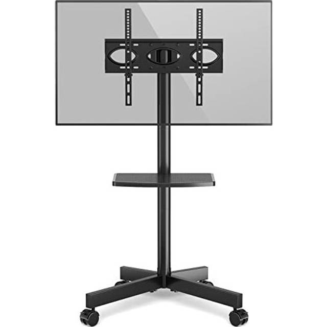 RFIVER Mobile TV Stand on wheels for 27-60 Inch TVs, Tilt Height Adjustable Rolling TV Trolley with Bracket Mount max VESA 400x400mm max 40kgs