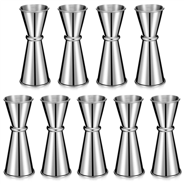 9 Pieces Jigger for Bartending Cocktail Jigger 2 Oz 1 Oz, 304 Stainless Steel Shot Glass Measuring Cup Shot Measure