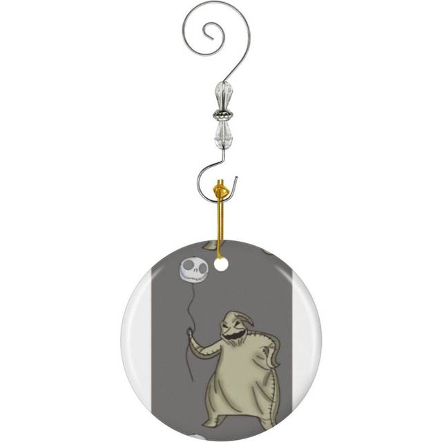(Balloon Jack And Oogie Boogie-1091) Christmas Ornaments Ceramic Charm with Hook Crystal Handmade Xmas Tree Decorations KeepsakeÂStocking Stuffer