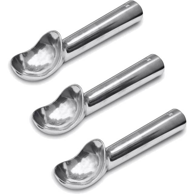Nonstick Anti-Freeze Aluminum Ice Cream Scoop,2 Oz Aluminum Ice Cream Spoon, Ice Cream Ball Spoon,3 Pack,Silver