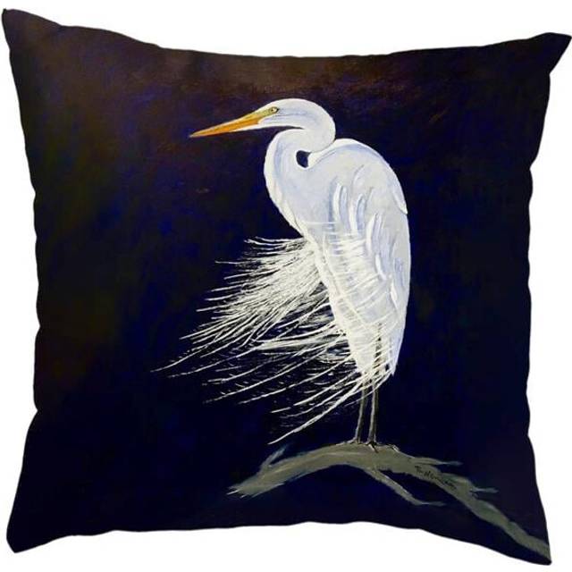 Betsy Drake KS1476 Egret Feathers Small Noncorded Pillow - 12 x 12 in.