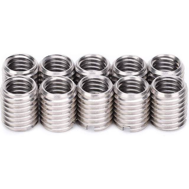 10Pcs Threaded Insert M8 X 1.25 Female and M10 X 1.5 Male Stainless Steel Repair Nut Threaded Sleeve Threaded Nut Repair Tools