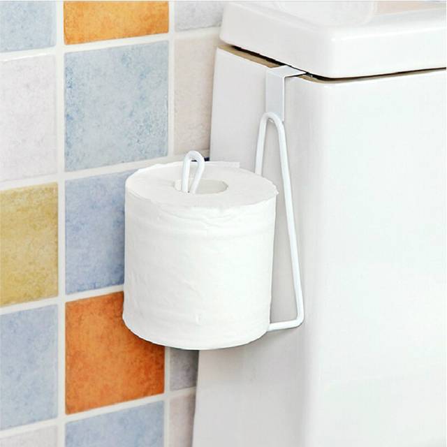 Durable Bathroom Toilet Paper Holder Tissue Towel Shelf Kitchen Rack Hanger White