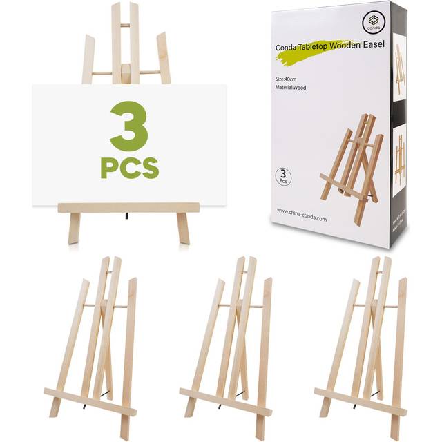 CONDA 3 Pack 16 Tabletop Display Easel  Portable A-Frame Tripod Display Easel for Painting Party & Displaying Canvases  Photos  Display Tripod Holder
