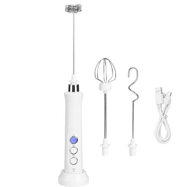 USB Electric Milk Frothers 3 Speed Egg Stiring Foamer Whisk, B