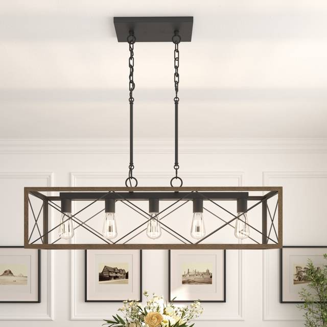 92cm Walnut Kitchen Island Pendant Light