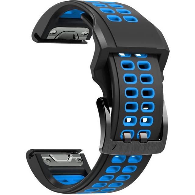 (Black,Blue, 26mm (For Fenix 7X)) 22mm 26mm Silicone Strap For Garmin Fenix 7 7X 6 6X Pro 5 5X Plus Quick Release Watchband For Garmin EPIX Forerunner