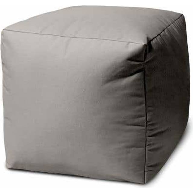 "17"""""""" Cool Steely Silver Gray Solid Color Indoor Outdoor Pouf Cover"