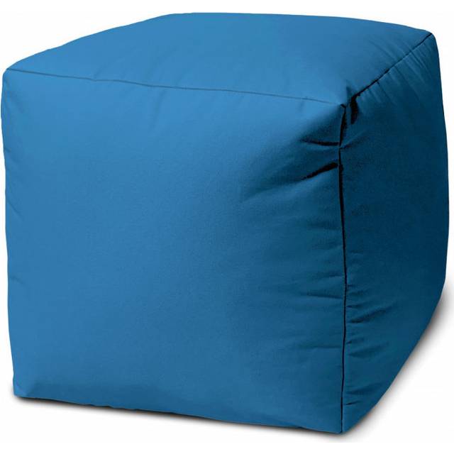 "17"""""""" Cool Bright Teal Blue Solid Color Indoor Outdoor Pouf Cover"