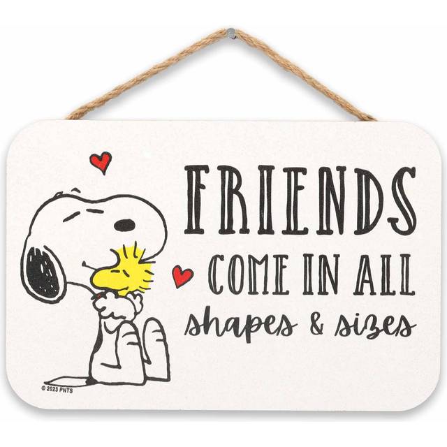 Peanuts Snoopy Friends Come In All Shapes and Sizes Hanging Wood Wall Decor  Adorable Snoopy Sign for Home or Classroom