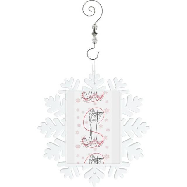 (Cute Girl Playing Violin Or Viola Christmas Holiday Music=10269) Christmas Ornament Snowflake Tree Decoration Car Hanging Charm Gift with Hook Keepsa