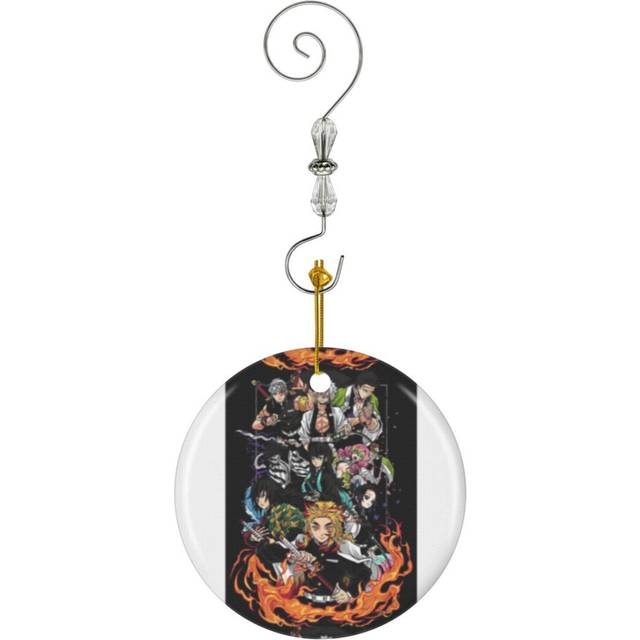 (Hashira Demon Slayers Gift For Fans, For Men And Women-7333) Christmas Ornaments Ceramic Charm with Hook Crystal Handmade Xmas Tree Decorations Keeps