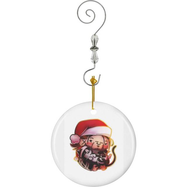 (Jan - Joker Out Xmas Series-9101) Christmas Ornaments Ceramic Charm with Hook Crystal Handmade Xmas Tree Decorations KeepsakeÂStocking Stuffer