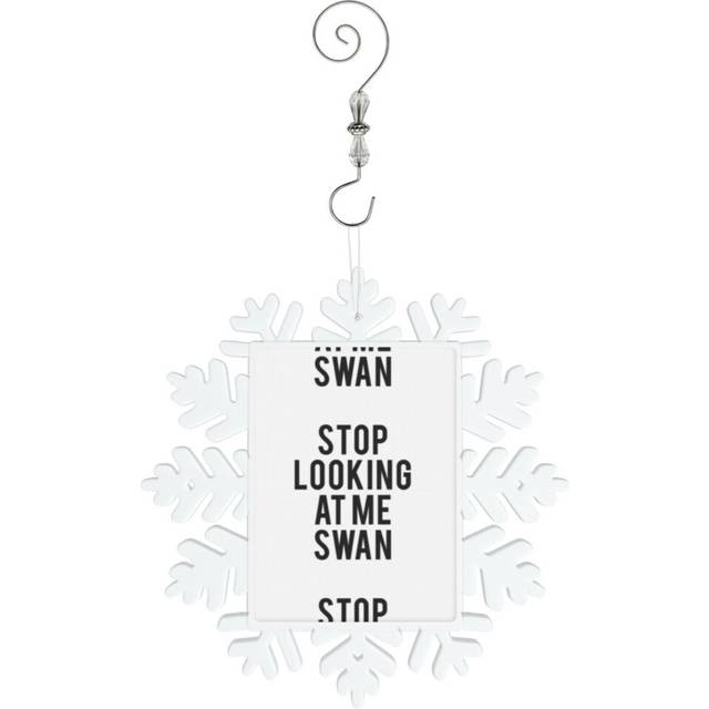 (Stop Looking At Me Swan Billy Madison Movie Fan Text Art=7506) Christmas Ornament Snowflake Tree Decoration Car Hanging Charm Gift with Hook Keepsake