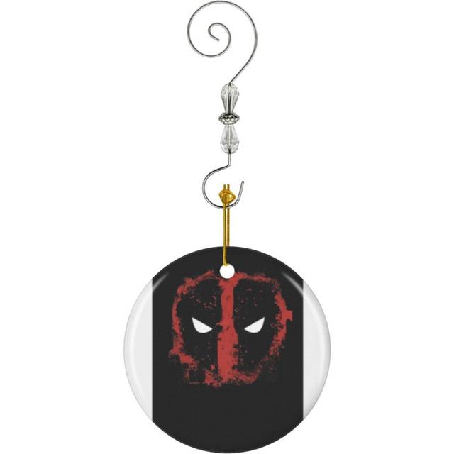 (Day Gift Men Women Deadpool's Spray-Paint Print-337) Christmas Ornaments Ceramic Charm with Hook Crystal Handmade Xmas Tree Decorations KeepsakeÂSto