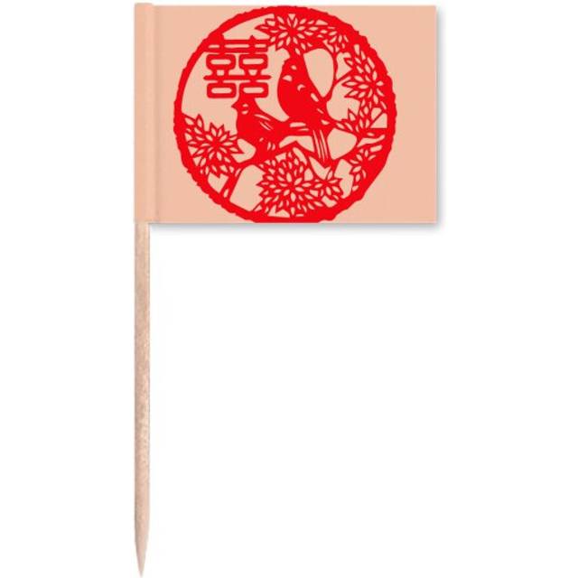Wedding Ceremony Art Word China Toothpick Flags Marker Topper Party Decoration
