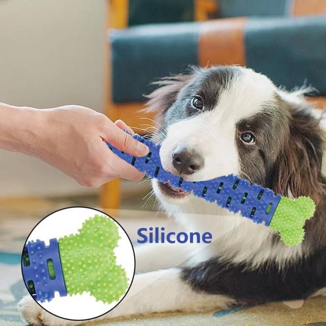 2X Pet Dog Toothbrush Bone Shape Teeth Cleaning Chew Dental Care Toy