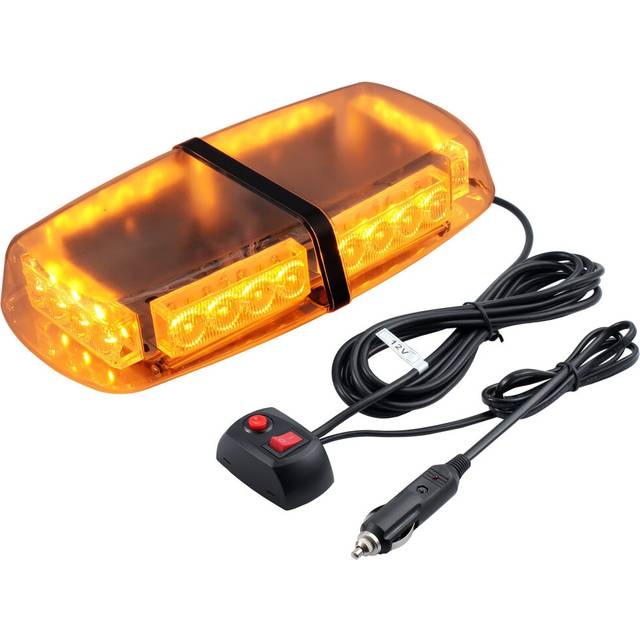 PROZOR Flashing Beacon Light 24LEDs 24W Amber Strobe Lights with Magnetic Base and 5m/16.4ft Cable 7 Modes Recovery Lights Car Emergency Light IP65
