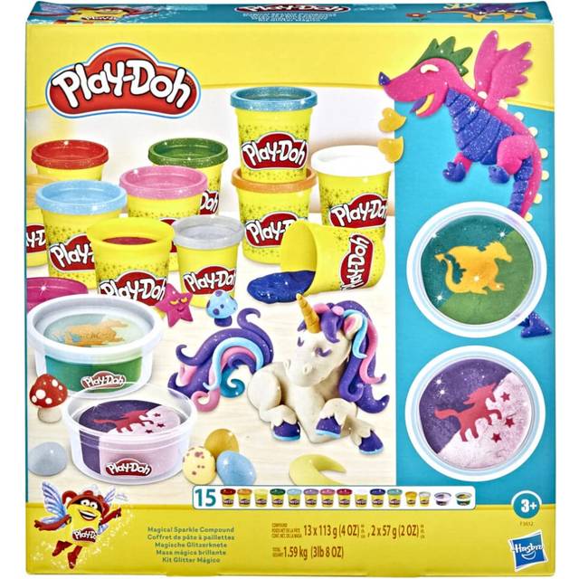 Play-Doh Magical Sparkle Pack for Kids 3 Years and Up with 15 Cans of Non-Toxic Sparkle, Super Shimmer, and Metallic Modeling Compound