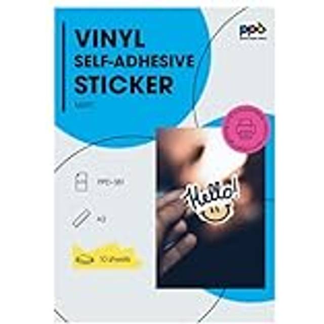 A3 x 10 Matt Vinyl Stickers Photo Quality Customisable Inkjet Print Tear Resistant Labels PPD-381-10