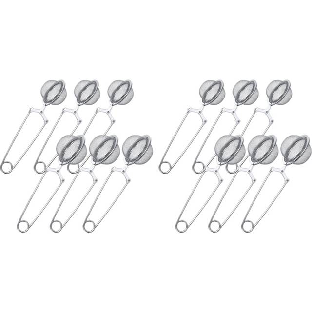 12Pcs Tea Infuser Loose Leaf Tea Snap Ball Tea Strainer Spoon Stainless Steel Tea Filter Steeper with Handle