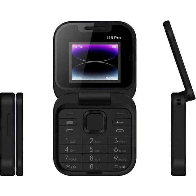 (black) 2024 New Mini Flip Mobile Phone 2 SIM Cards Small Display Foldable Cell Phone