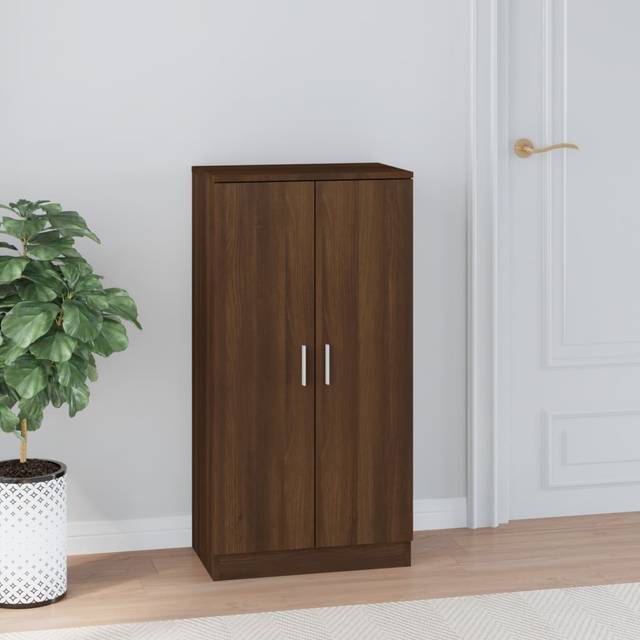 vidaXL Shoe Cabinet Brown Oak 55x35x108 cm Engineered Wood
