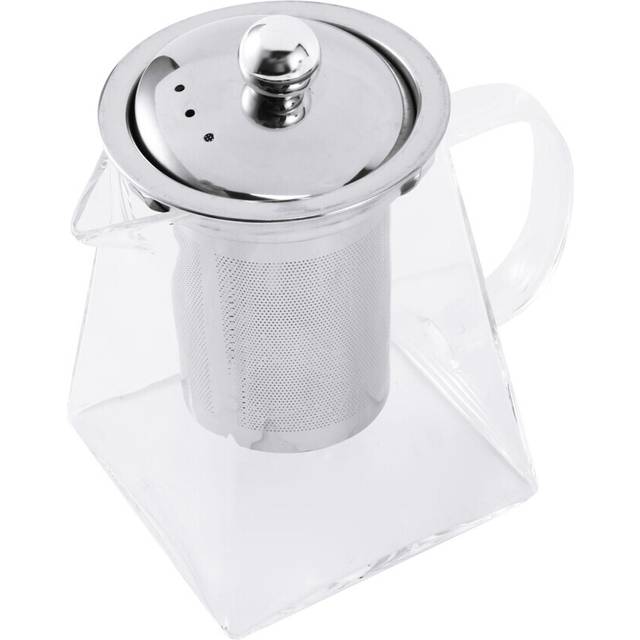 Square Glass Teapot with Infuser, 550 Ml Borosilicate Tea Pot with Strainer, Clear Leaf Tea Pots for Loose Tea