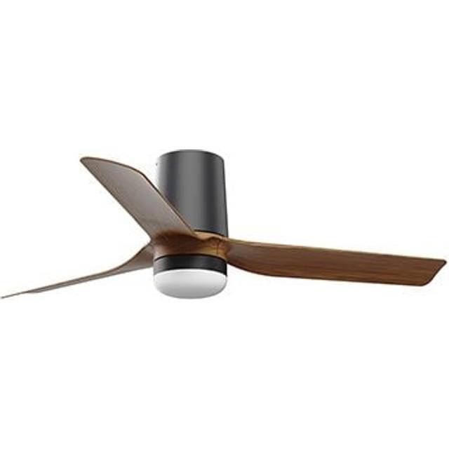 Faro Mini Punt Tub Small Led Black, Dark Wood DC Ceiling Fan 6 Speed