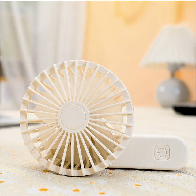 (White) Quiet Operation Foldable Handheld Usb Power Rechargeable Mini Pocket Fan
