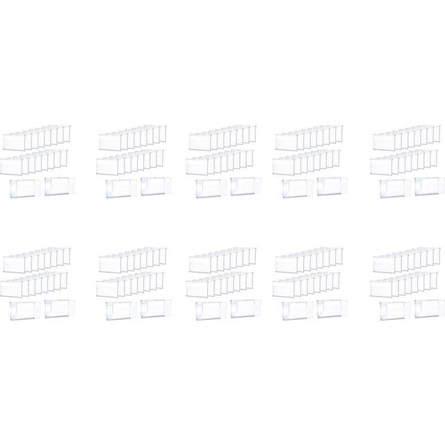 500Pcs Clear Plastic Label Holder Price Tag, Shelf Label Clip Removable Label Holder for Storage Bins Basket Labels