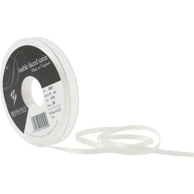 Berisfords Double Faced Satin Ribbon 419 Bridal White
