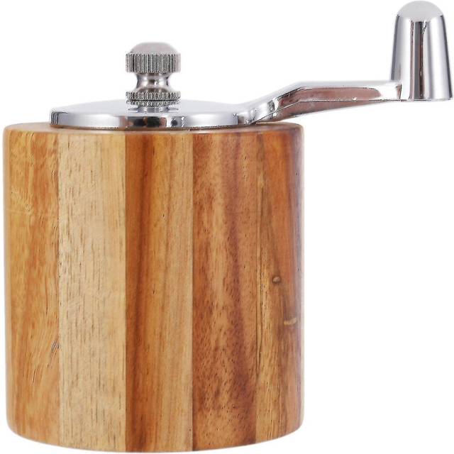 Salt and Pepper Mill, Hand Crank Wood Pepper Grinder Salt Shaker with Classic Handle and Adjustable Ceramic