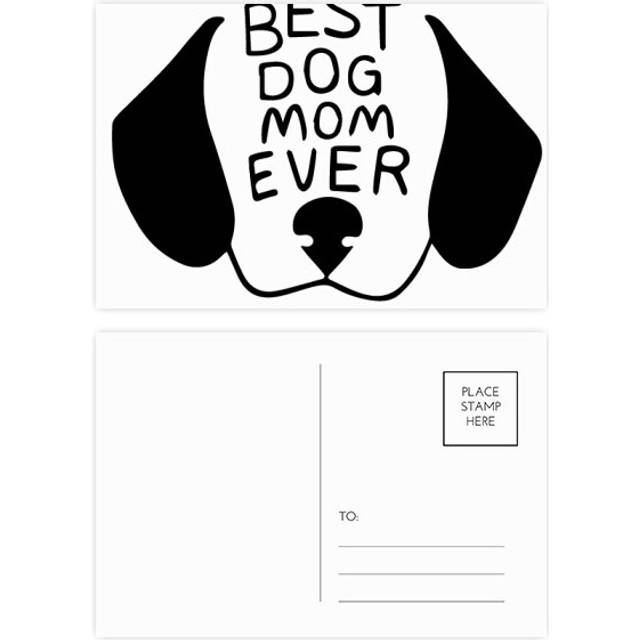 Best Dog Mom Ever Quote DIY Design Postcard Set Birthday Mailing Thanks Greeting Card