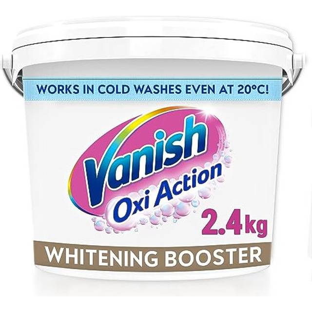 Vanish Gold Oxi Action Laundry Booster and Stain Remover Powder for Whites 2.4kg, Removes Tough Stains Even at 20?, For Whiter Whites, Safe on