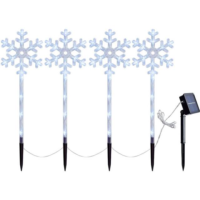 (snowflake) Christmas Garden Stake Lights Multi Coloured Tree Spiral Outdoor DÃ©cor