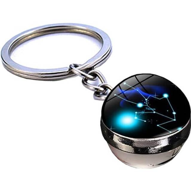 Luxury Constellations Good Luck Keychain Glass Ball Pendant Key Ring Couple Key Chain Improve Love Wealth Success