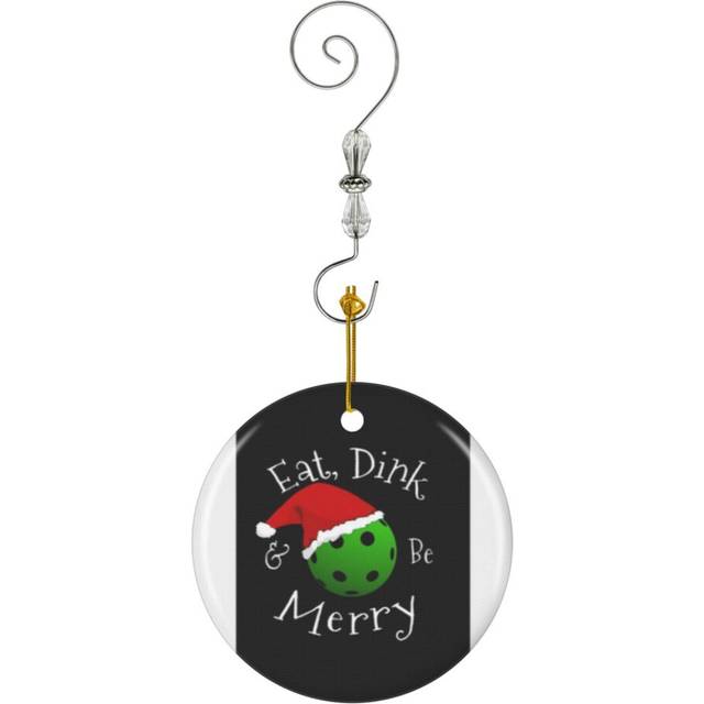 (Christmas Pickleball Gift-5399) Christmas Ornaments Ceramic Charm with Hook Crystal Handmade Xmas Tree Decorations KeepsakeÂStocking Stuffer