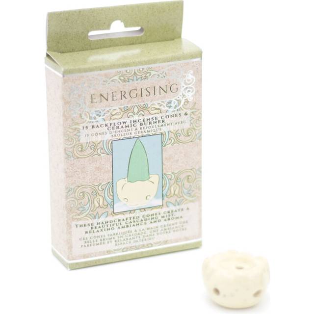 Pack Of 15 Backflow Incense Cones And Ceramic Burner | Waterfall Back Flowing Incense Cones With Holder | Aromatherapy Burner - Energising