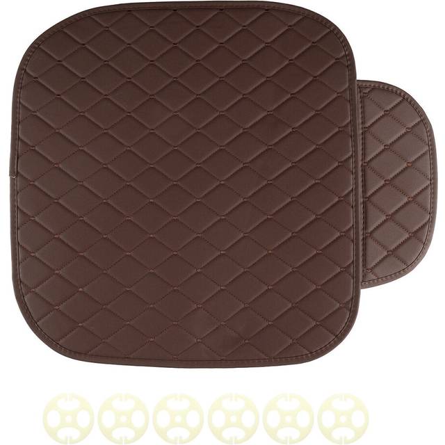 (Front (Coffee)) Universal Car Seat Pad Mat Cushion Cover Protector PU Leather Breathable Auto