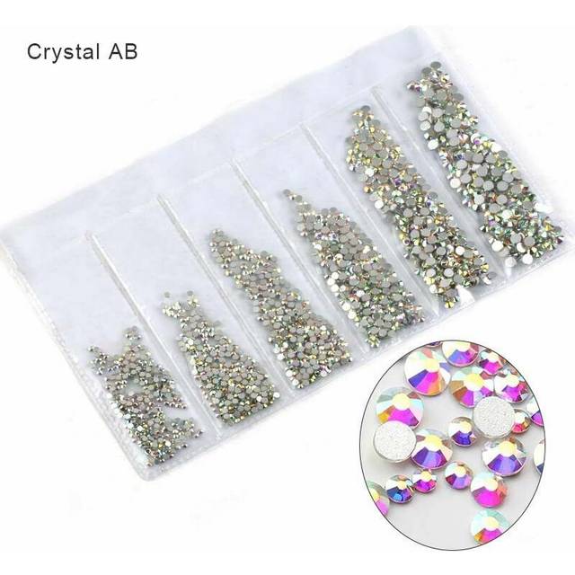 Crystal Glass Gems Flatback Nail Art Decoration Rhinestones Mix Glitter Stones