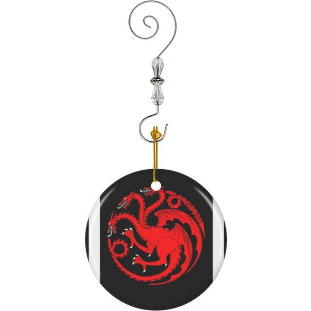 (Gift For Men Emilia Clark Dragon Logo-1628) Christmas Ornaments Ceramic Charm with Hook Crystal Handmade Xmas Tree Decorations KeepsakeÂStocking Stu